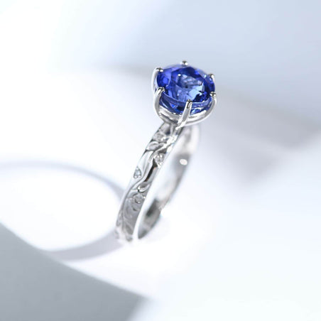 Certified &amp; Appraised RHAPSODY 950 Platinum AAAA Tanzanite, White Diamond VS Ring 2.50 Ct. 8375343 2
