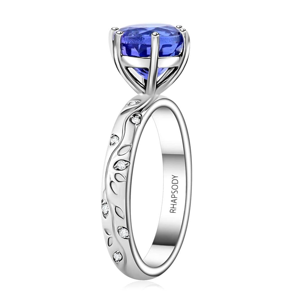 RHAPSODY 950 Platinum AGI Certified AAAA Tanzanite & VS/EF White Diamond Solitaire Ring 2.50 Ct, Platinum Wt. 5.90 Gms_8375343_3