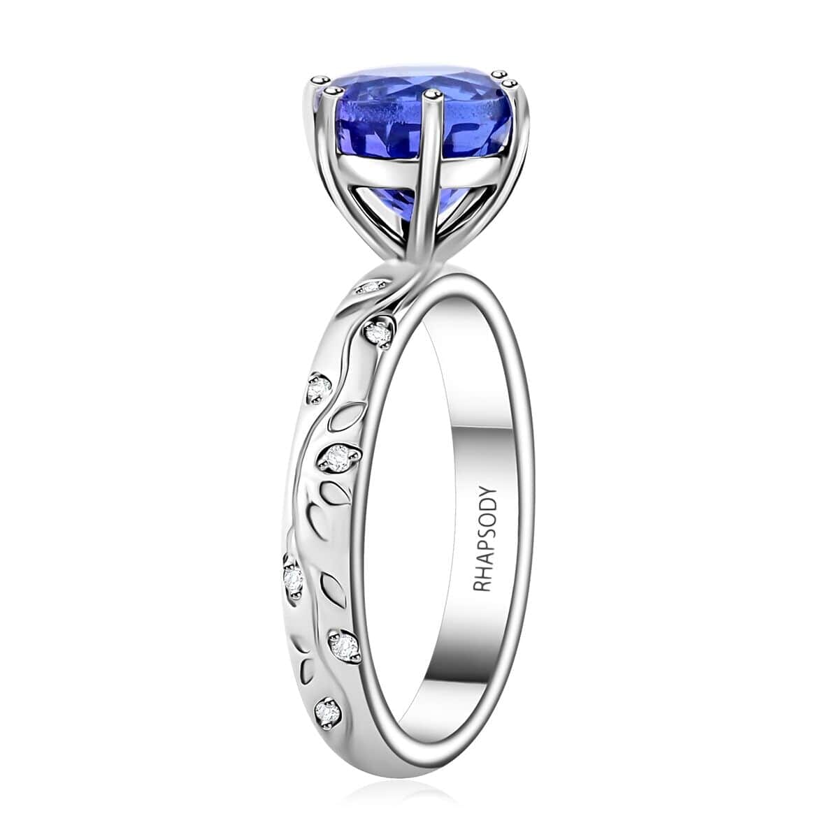 Certified &amp; Appraised RHAPSODY 950 Platinum AAAA Tanzanite, White Diamond VS Ring 2.50 Ct. 8375343 3
