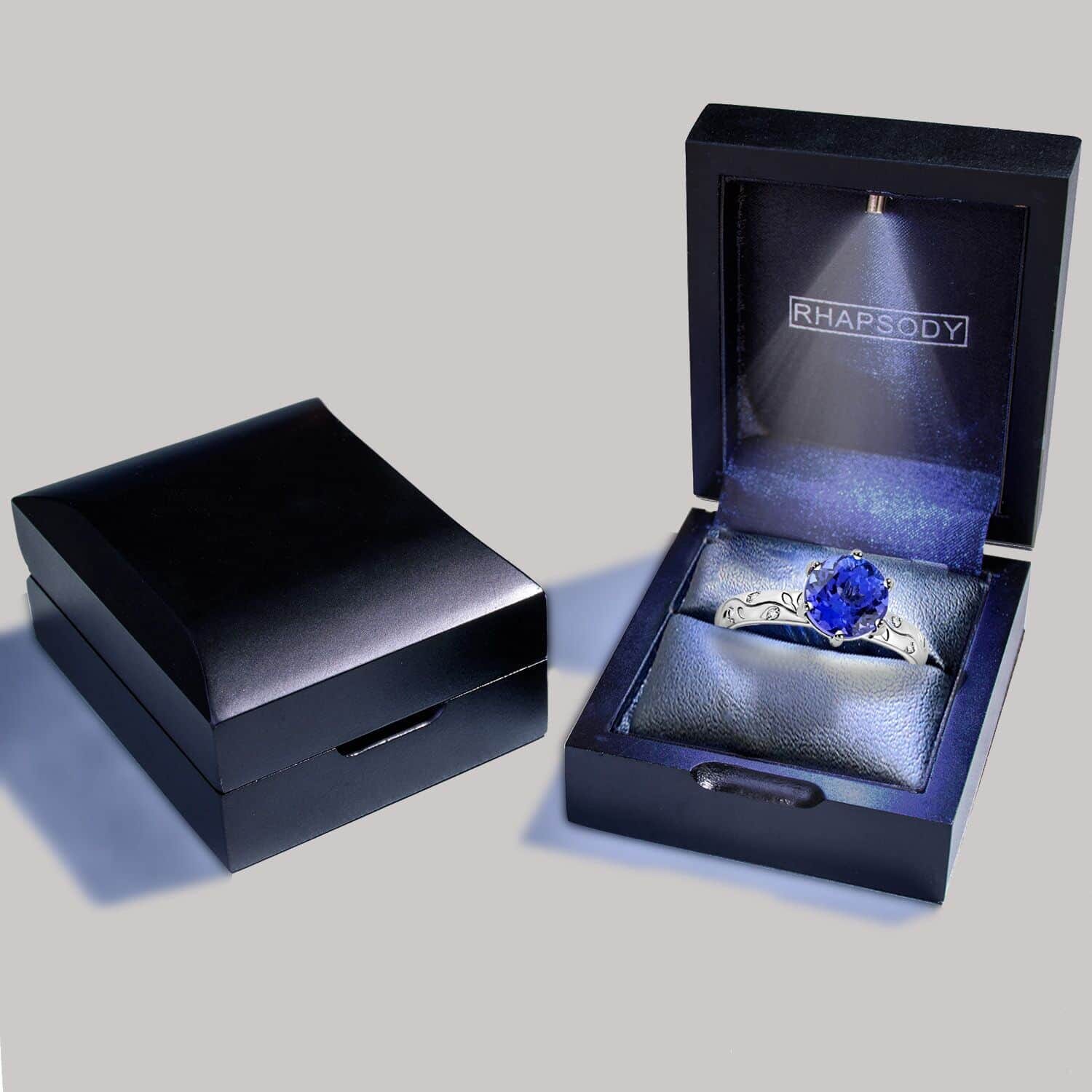 Certified &amp; Appraised RHAPSODY 950 Platinum AAAA Tanzanite, White Diamond VS Ring 2.50 Ct. 8375343 5