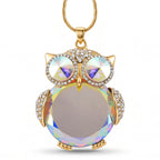 Mystic & White Crystal Owl Pendant With Snake Necklace (Size - 28+2 Ext) With Lobster Clasp_8375348