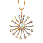 Simulated Mystic White Crystal Sunburst Pattern Necklace (Size - 28+2 Ext)_8375358