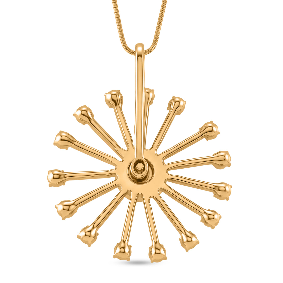 Simulated Mystic White Crystal Sunburst Pattern Necklace (Size - 28+2 Ext) V32514488 5
