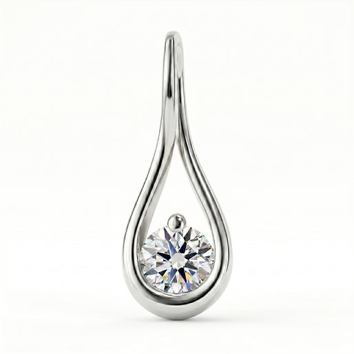 Luxuriant - Lab Grown Diamond (SI/G-H) Solitaire Pendant in Rhodium Overlay Sterling Silver 0.60 Ct._8375584
