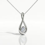 Luxuriant - Lab Grown Diamond (SI/G-H) Solitaire Pendant in Rhodium Overlay Sterling Silver 0.60 Ct._8375584_3