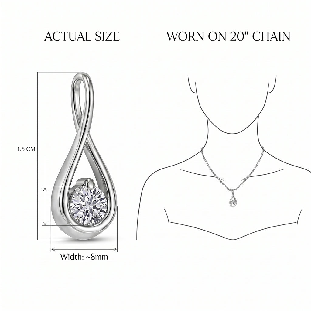 Luxuriant - Lab Grown Diamond (SI/G-H) Solitaire Pendant in Rhodium Overlay Sterling Silver 0.60 Ct._8375584_6