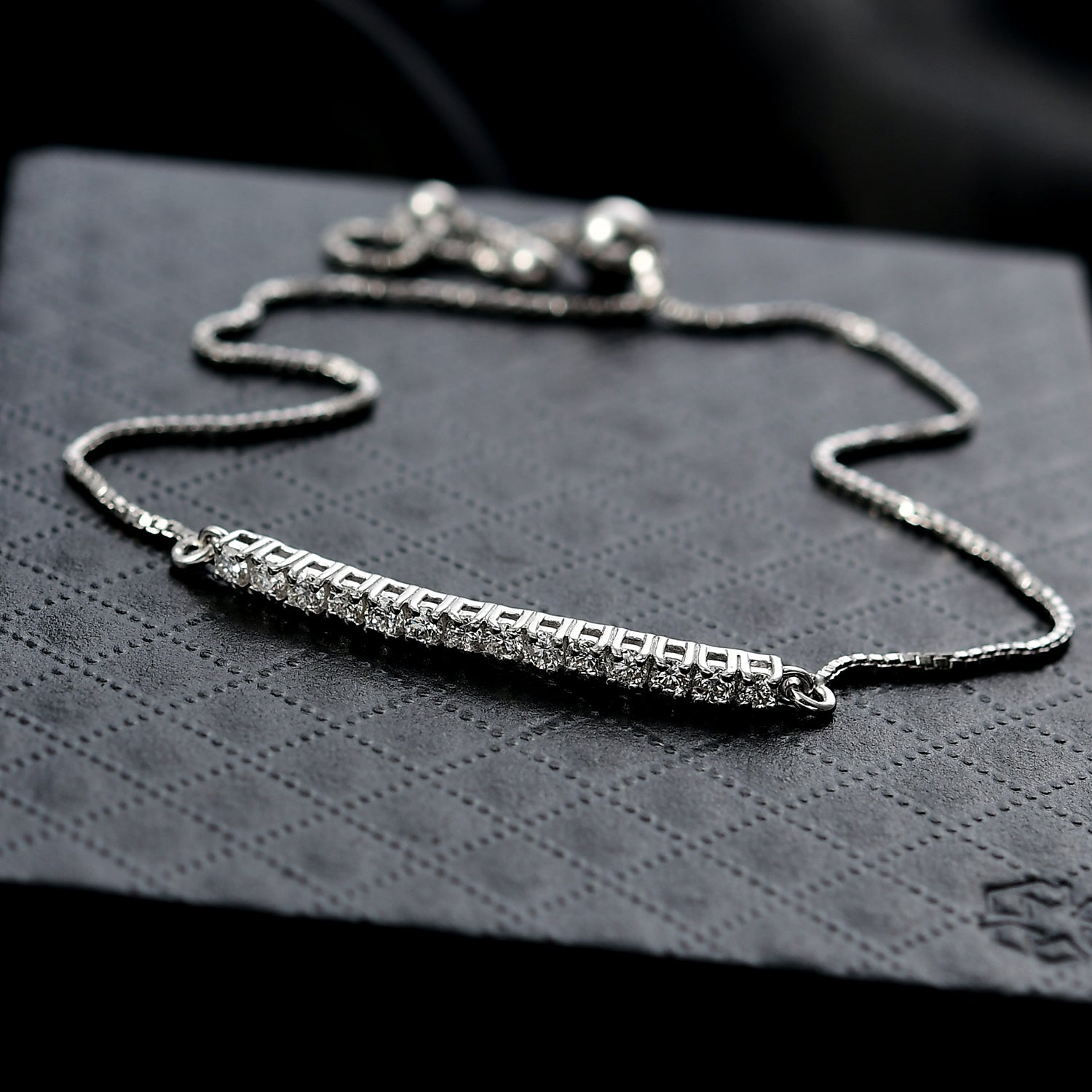 LUXURIANT 0.5 Ct. Lab Grown Diamond Line Bracelet in Rhodium Overlay Sterling Silver (SI-GH) 8375721 2