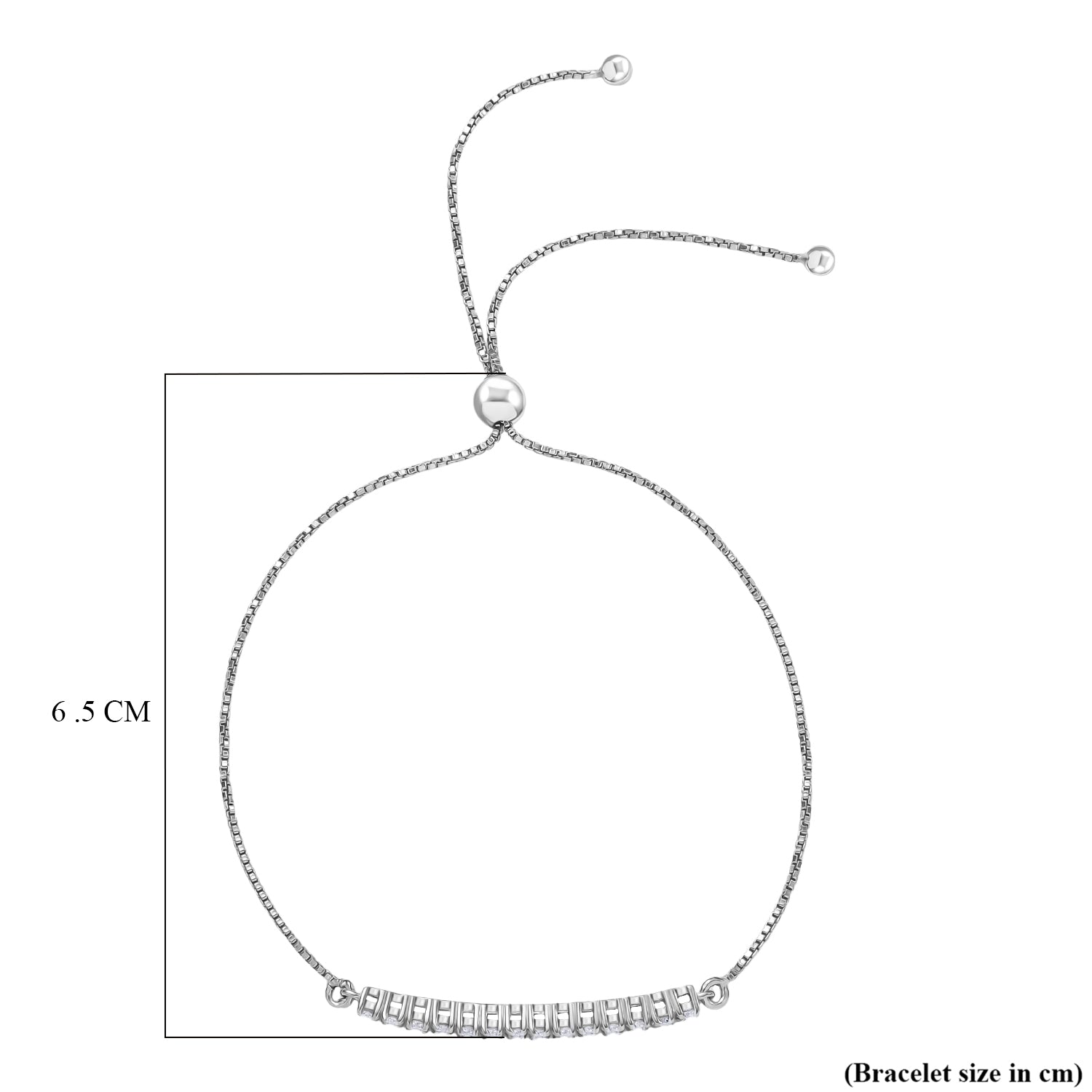LUXURIANT 0.5 Ct. Lab Grown Diamond Line Bracelet in Rhodium Overlay Sterling Silver (SI-GH) 8375721 5