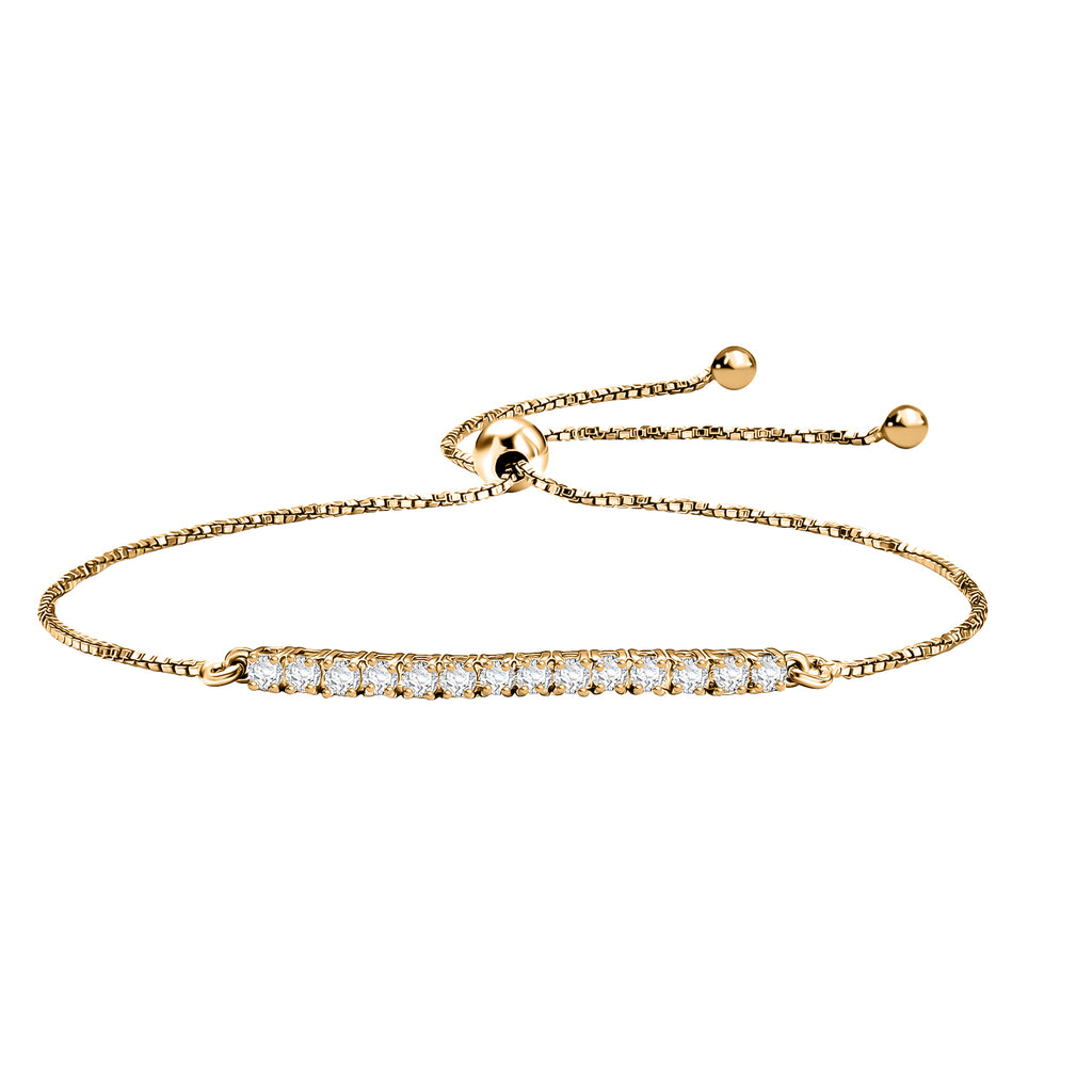 Luxuriant - Lab Grown Diamond (SI/G-H) Adjustable Bracelet (Size - 10.5) in 18K Vermeil Yellow Gold Plated Sterling Silver 0.50 Ct._8375722