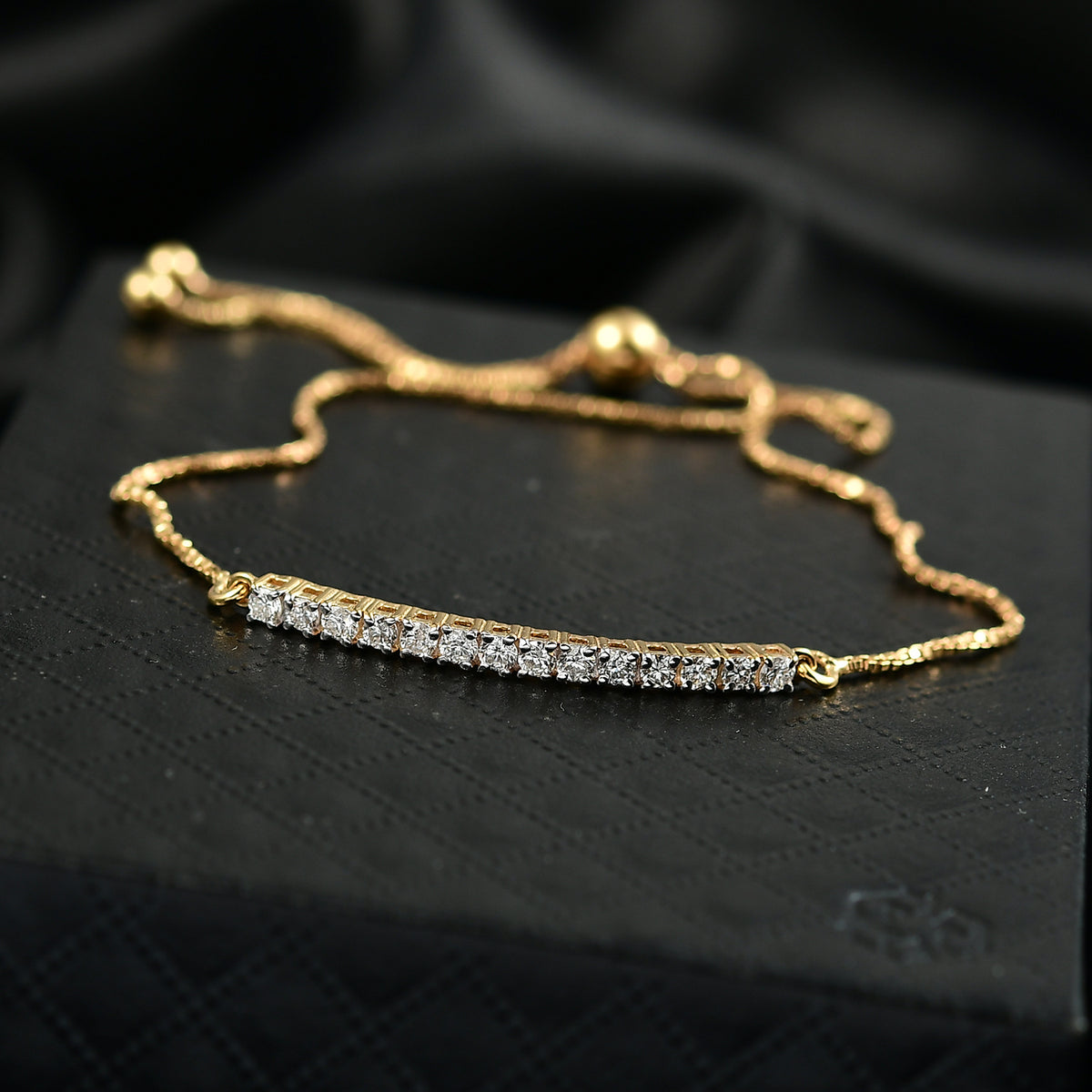 LUXURIANT 0.5 Ct. Lab Grown Diamond Line Bracelet in 18K Vermeil Yellow Gold Plated Sterling Silver (SI-GH) 8375722 2