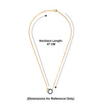 Sterling Silver Blue Enamelled Double Ring Necklace (Size 17 + 1 Ext) in Yellow Gold Plated_8376230_4