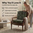 Bliss & Beyond Cotton Printed Cushion Cover (Size 40x8 cm) - Green