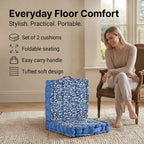 Bliss & Beyond Cotton Printed Cushion Cover (Size 40x8 cm) - Blue