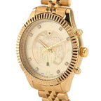 GENOA TIME V2 Miyota 2115 Quartz 3ATM WR Dragon Pattern & Crystal Dial & Gold Case Mens Watch with Gold Stainless Steel Strap_8376691_4