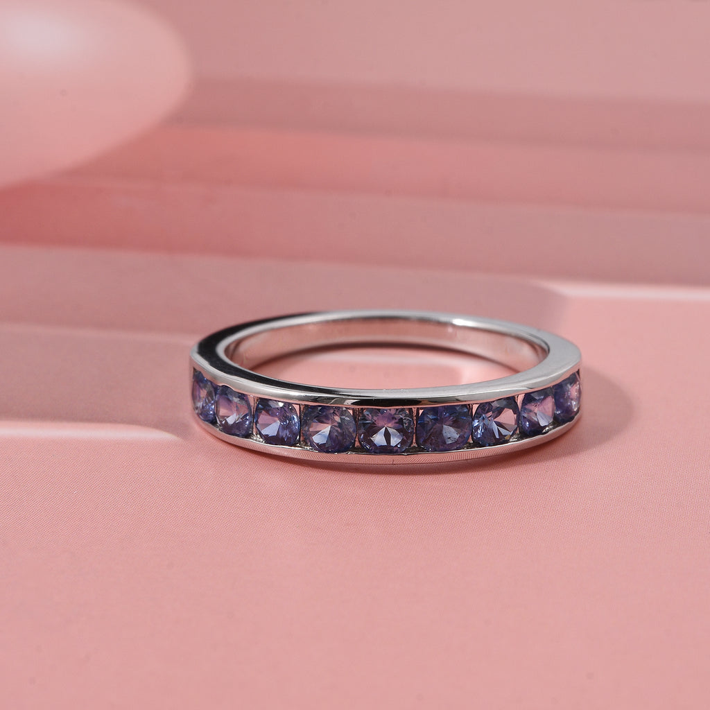 D'Joy Ceylon Sapphire Ring in Rhodium Overlay Sterling Silver 1.35 Ct._8376926_1