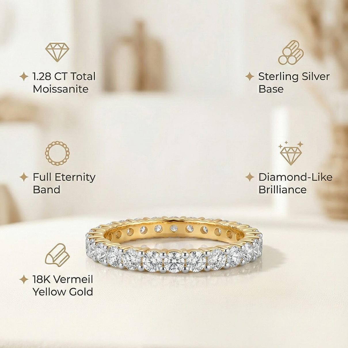 1.2 Ct. Moissanite  Ring in 925 White Silver 8376946 2