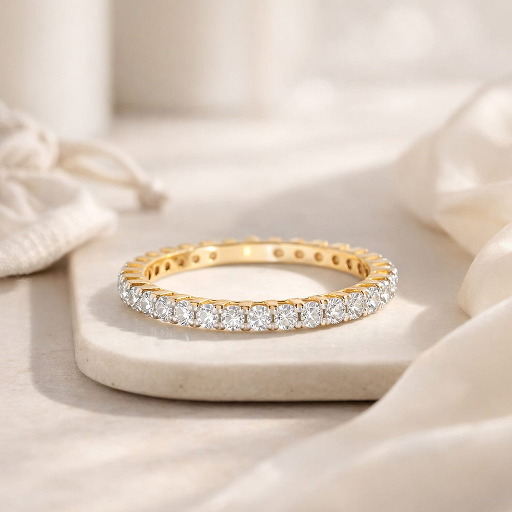 Royal Bali Collection - D'Joy Moissanite Band Ring in 18K Vermeil Yellow Gold Plated Sterling Silver 0.80 Ct._8376946_5