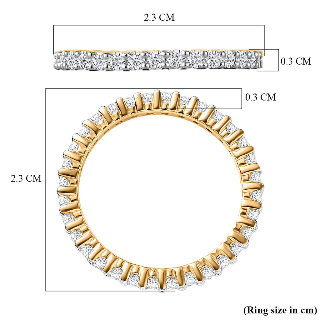 Royal Bali Collection - D'Joy Moissanite Band Ring in 18K Vermeil Yellow Gold Plated Sterling Silver 0.80 Ct._8376946_6