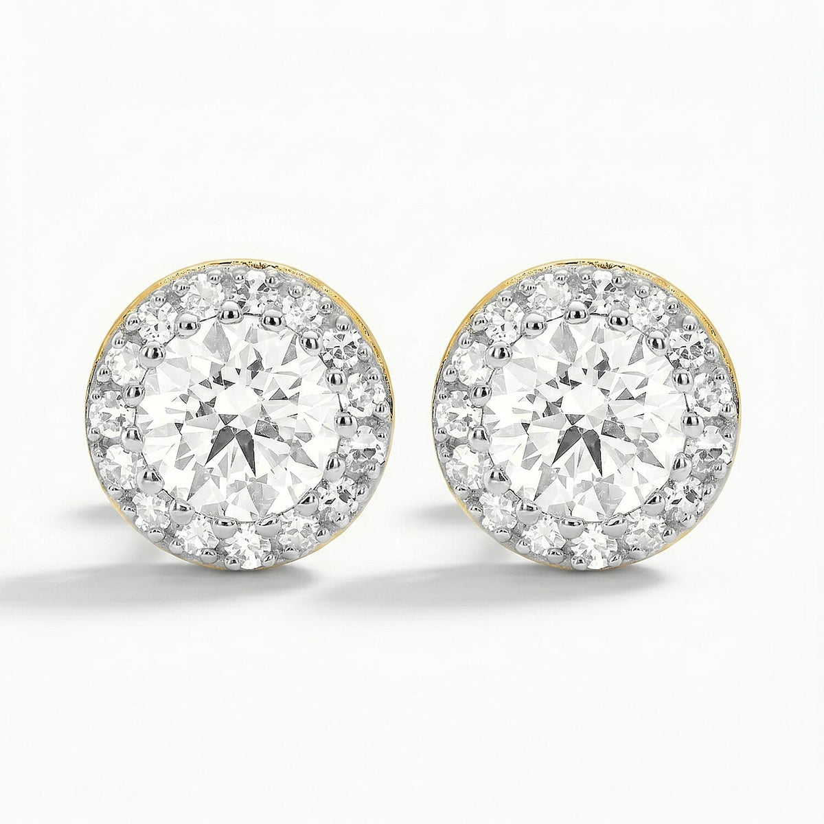 2 Ct. Lab Grown Diamond VS G-H Halo Earring with Push Back in 14K Yellow Gold 8377002 0