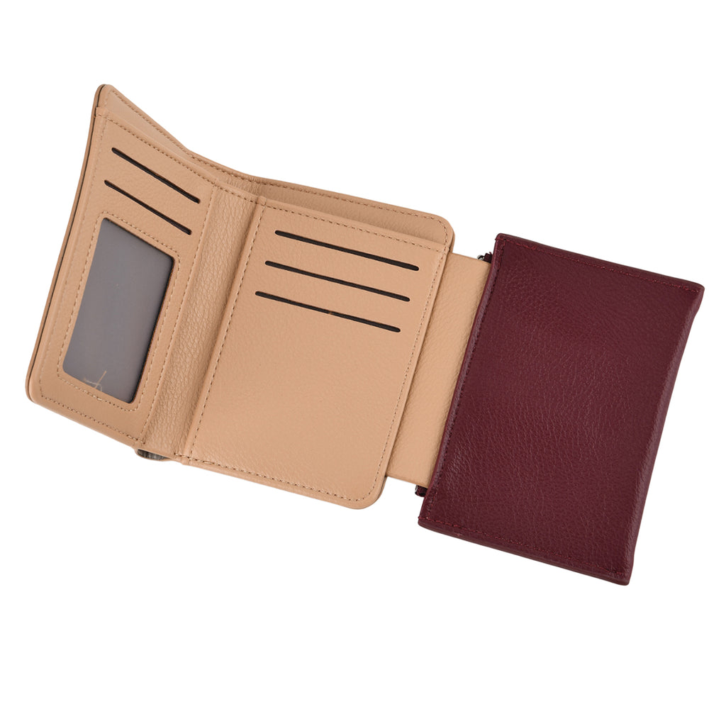La Marey - Set of 2 RFID Blocking Wallet & Card Holder - Khaki & Burgundy_8377008_9