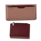 La Marey - Set of 2 RFID Blocking Wallet & Card Holder - Mauve & Burgundy_8377011