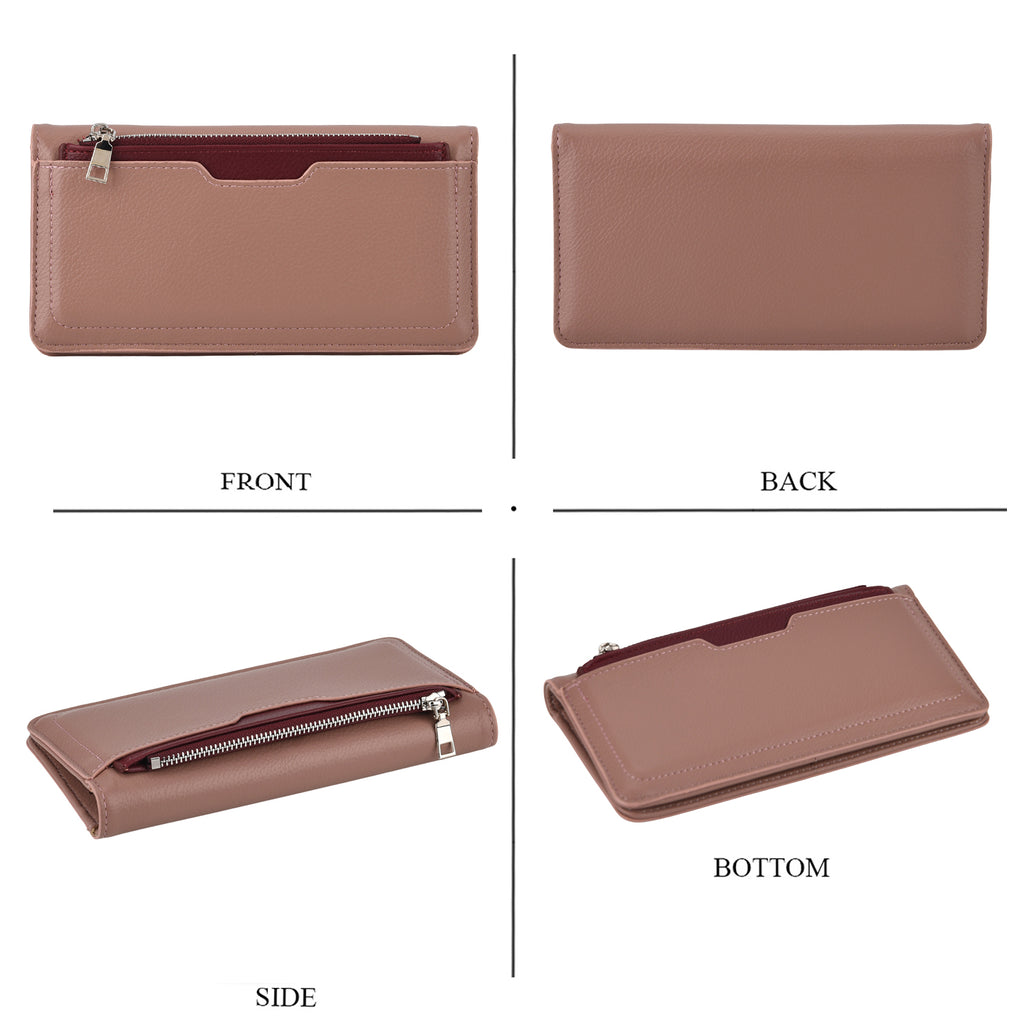 La Marey - Set of 2 RFID Blocking Wallet & Card Holder - Mauve & Burgundy_8377011_4
