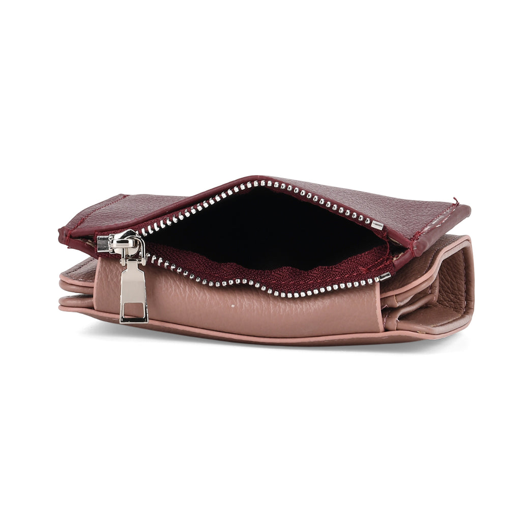 La Marey - Set of 2 RFID Blocking Wallet & Card Holder - Mauve & Burgundy_8377011_8