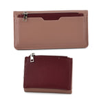 La Marey - Set of 2 RFID Blocking Wallet & Card Holder - Mauve & Burgundy_8377011