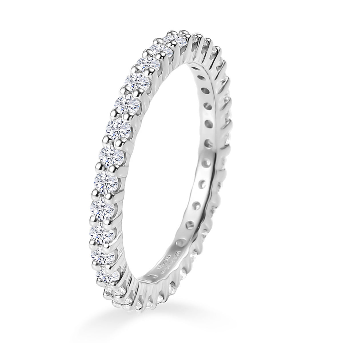 D'Joy Moissanite Band Ring in Rhodium Overlay Sterling Silver 1.16 Ct. 8377013 4