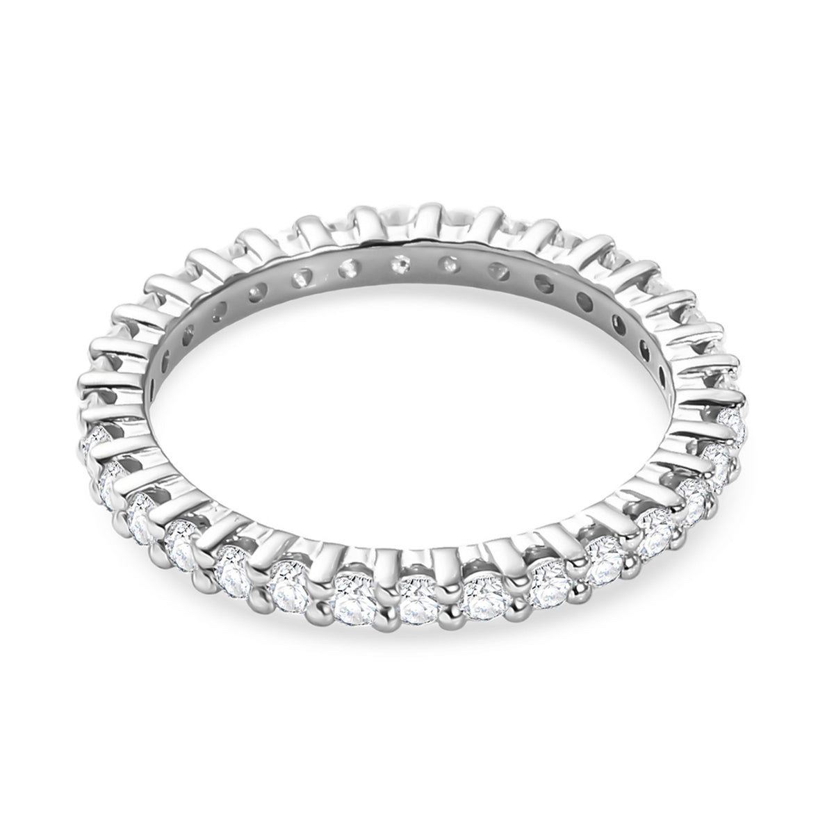 D'Joy Moissanite Band Ring in Rhodium Overlay Sterling Silver 1.16 Ct. 8377013 5