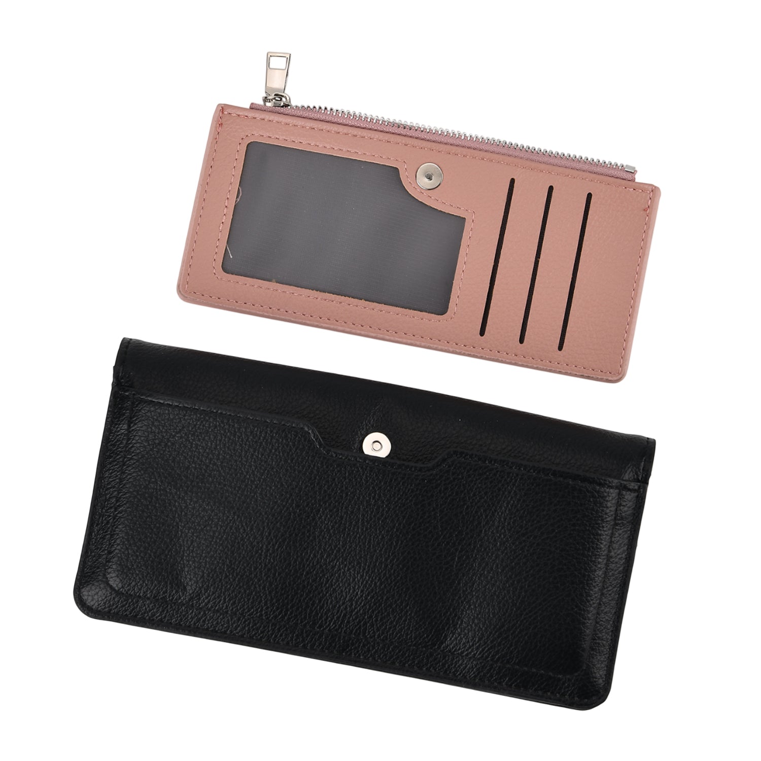 La Marey - Set of 2 RFID Blocking Wallet &amp; Card Holder - Black &amp; Pink 8377065 6