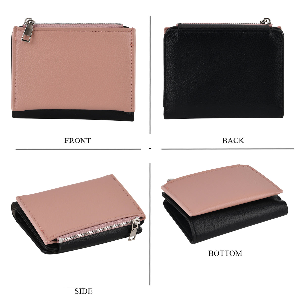 La Marey - Set of 2 RFID Blocking Wallet &amp; Card Holder - Black &amp; Pink 8377065 7