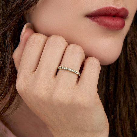 Royal Bali Collection - D'Joy Moissanite Band Ring in 18K Vermeil Yellow Gold Plated Sterling Silver 8377071 2