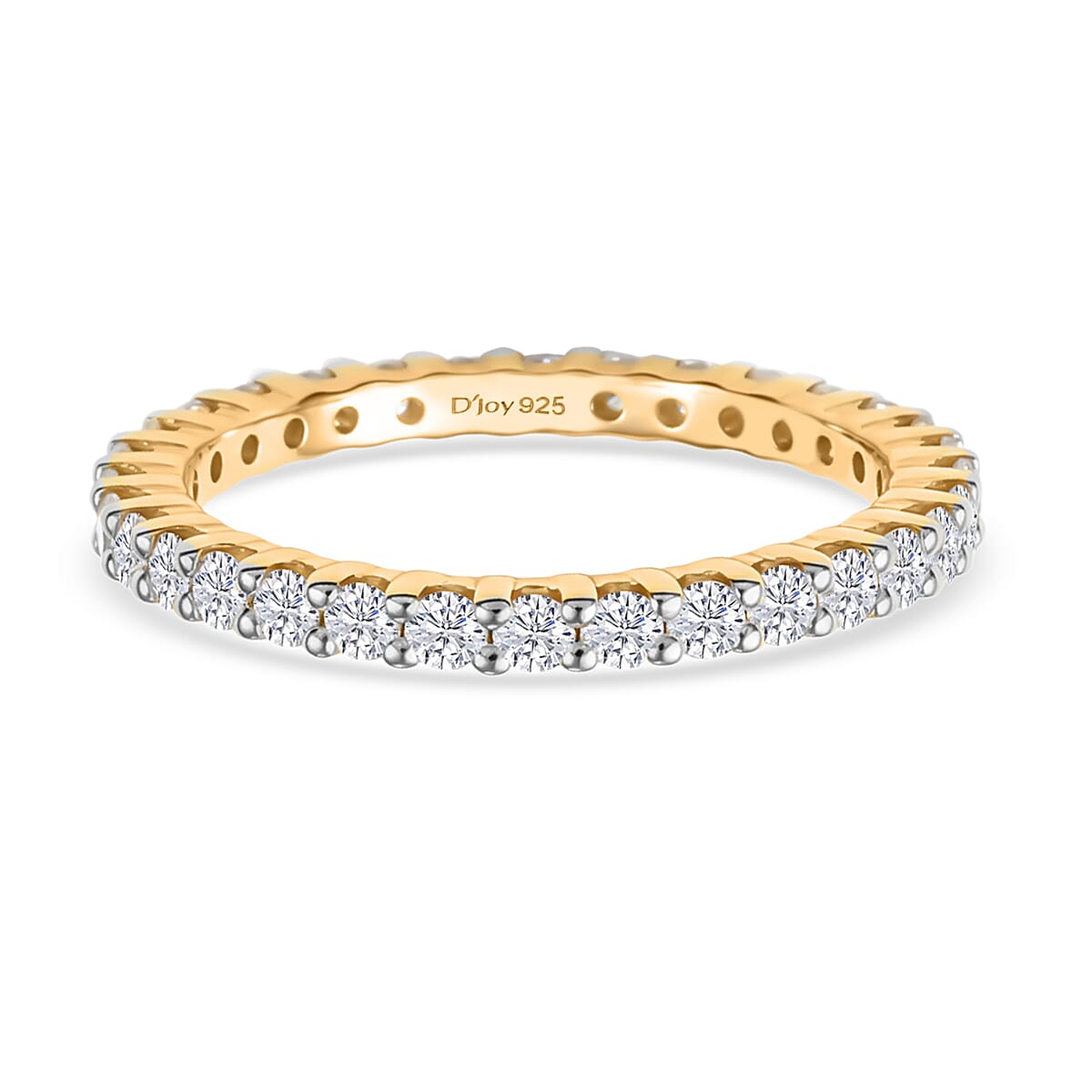 D'Joy Moissanite Band Ring in 18K Vermeil Yellow Gold Plated Sterling Silver 8377083 0