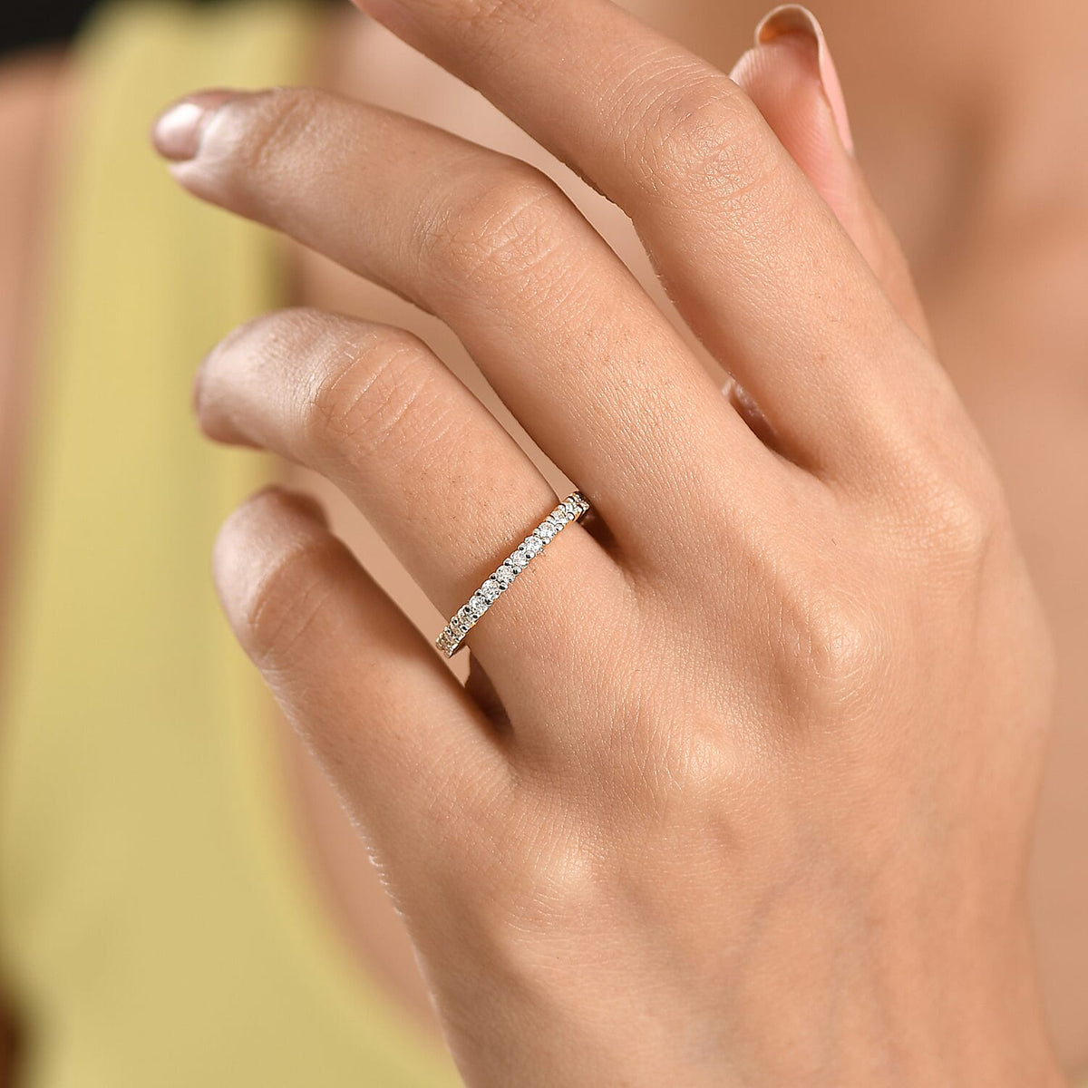 D'Joy Moissanite Band Ring in 18K Vermeil Yellow Gold Plated Sterling Silver 8377083 3