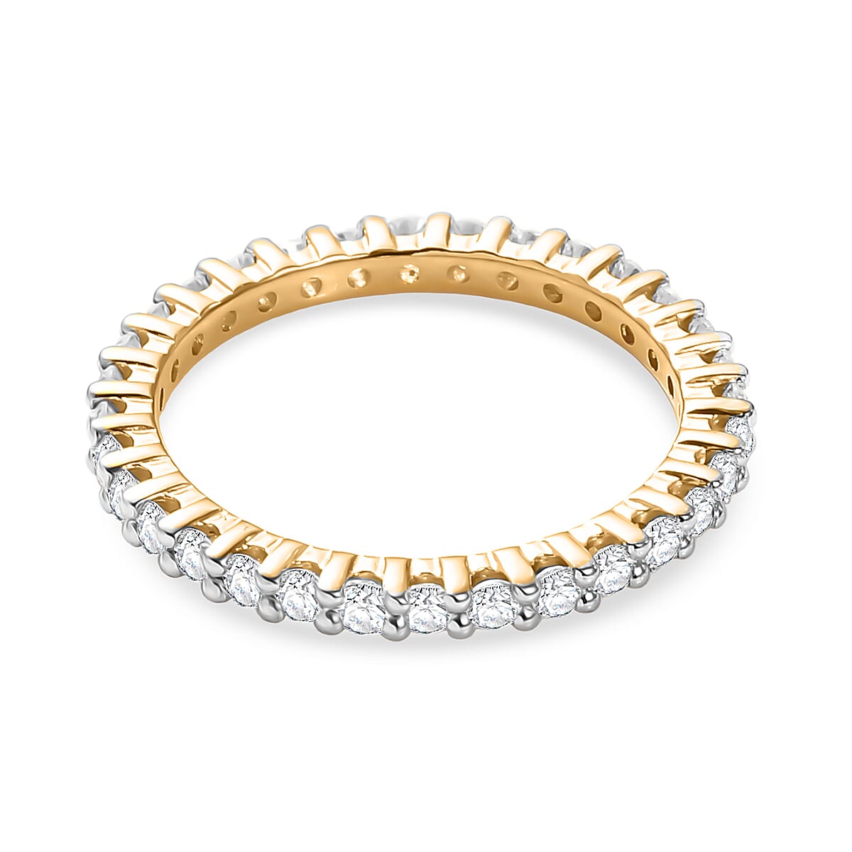 D'Joy Moissanite Band Ring in 18K Vermeil Yellow Gold Plated Sterling Silver 8377083 5