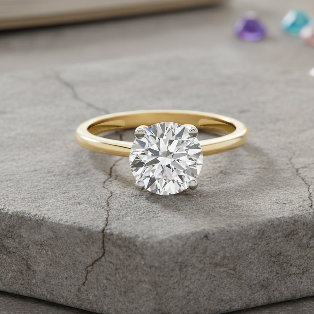 9K Yellow Gold I1-GH Lab Grown Diamond Solitaire Ring  2.00 Ct. 8377373 2