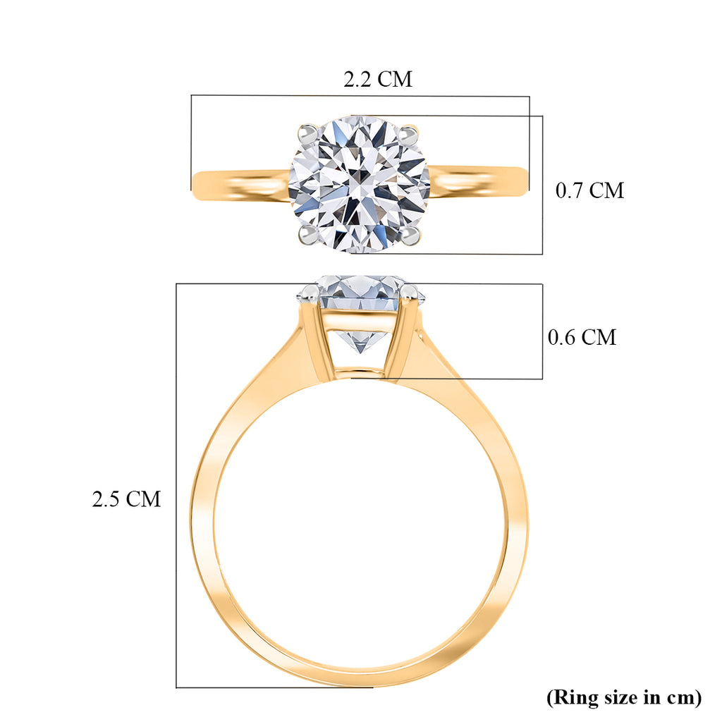 9K Yellow Gold Lab Grown Diamond (I1-I2/GH) Solitaire Ring 2.00 Ct._8377373_5