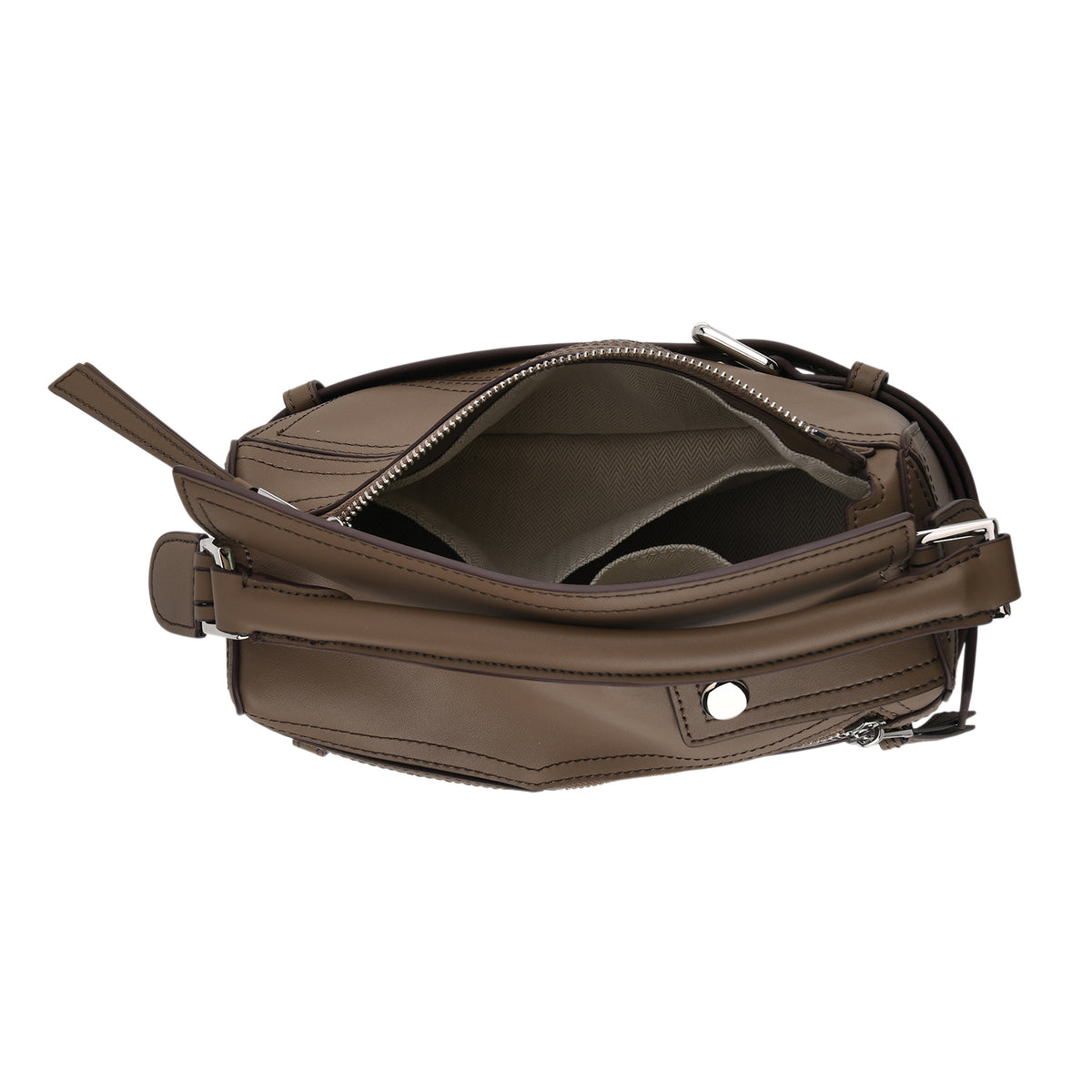 Designer Inspired - Genuine Leather Geometric Panel Handbag with 2 Detachable Straps V32653916 6