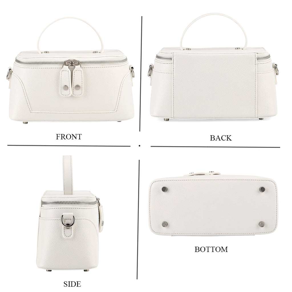 Mega Handbag Clearance Deal - Full Grain 100% Genuine Leather Handbag -White_8377461_4