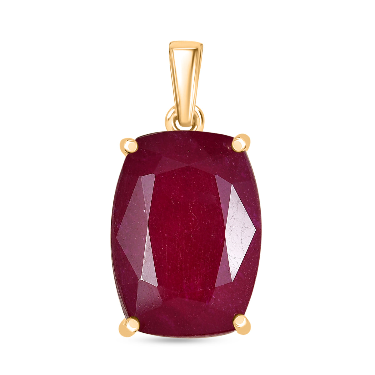 Royal Bali Collection - 9K Yellow Gold African Ruby Solitaire Pendant 22.78 Ct 8377533 0