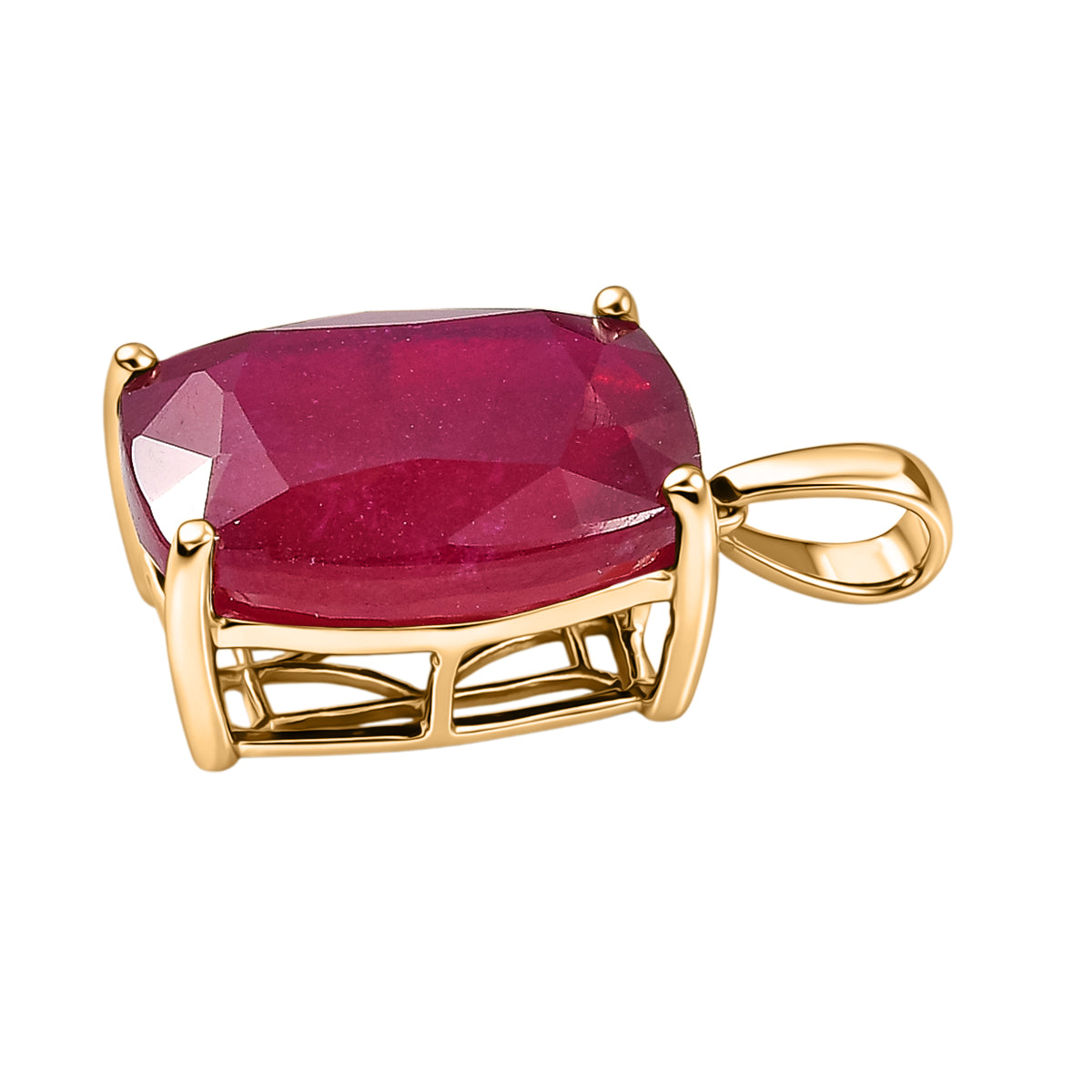 Royal Bali Collection - 9K Yellow Gold African Ruby Solitaire Pendant 22.78 Ct 8377533 4