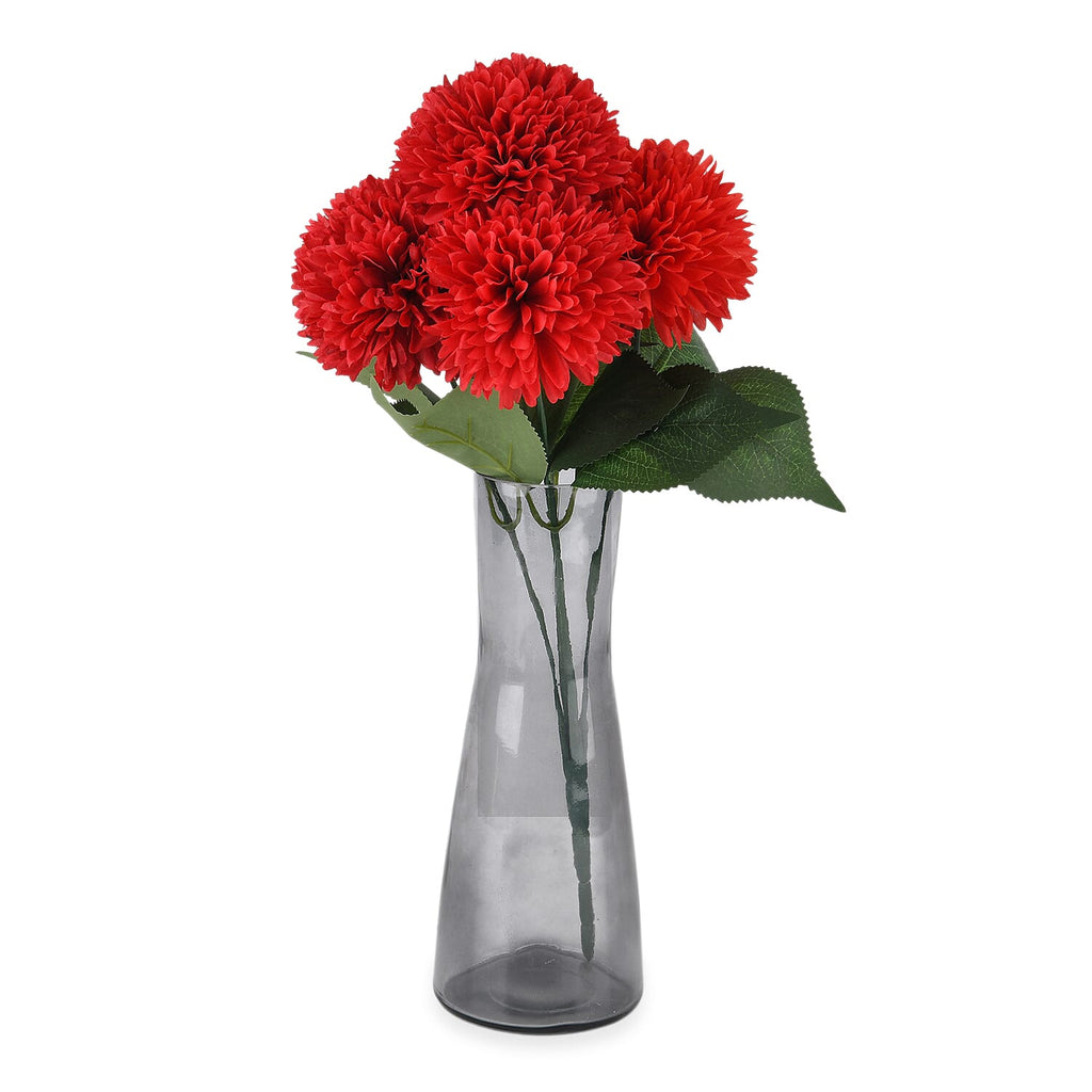 5-Heads Artificial Flower Bouquet (43cm) - Red_8377550_4