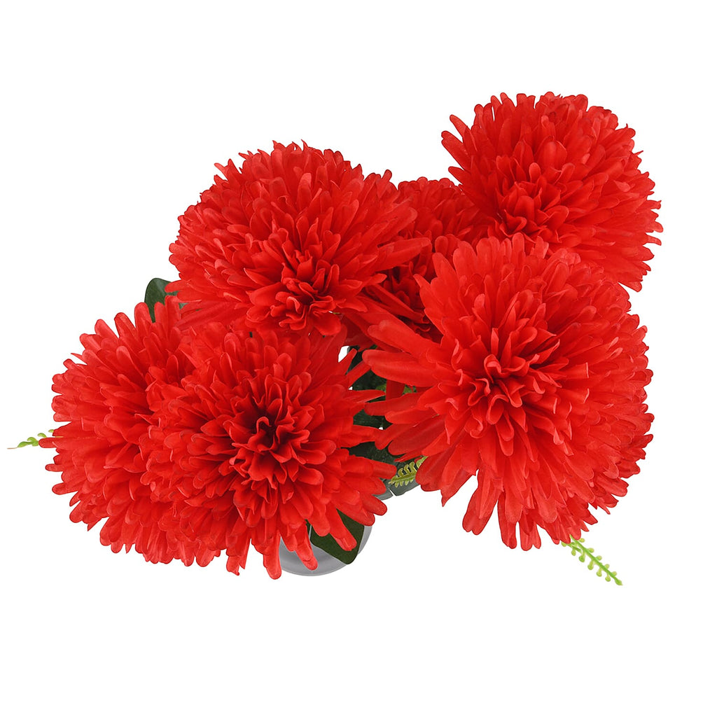 7-Heads Artificial Flower Bouquet (43cm) - Red_8377562_3