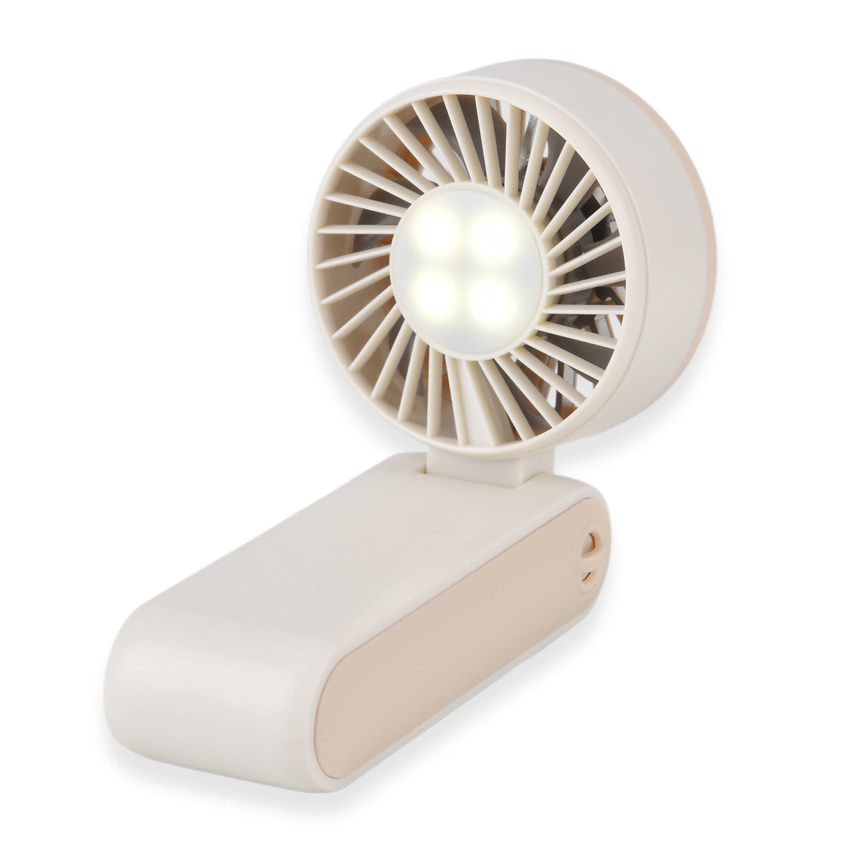 LIVMORE Portable Ice Cooling Fan - 100 Speed Rechargeable Handheld Fan with Night Light (3000mAh Battery) - Off White V32514383 6