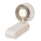 LIVMORE Portable Ice Cooling Fan - 100 Speed Rechargeable Handheld Fan with Night Light (3000mAh Battery) - Off White_8377847_5