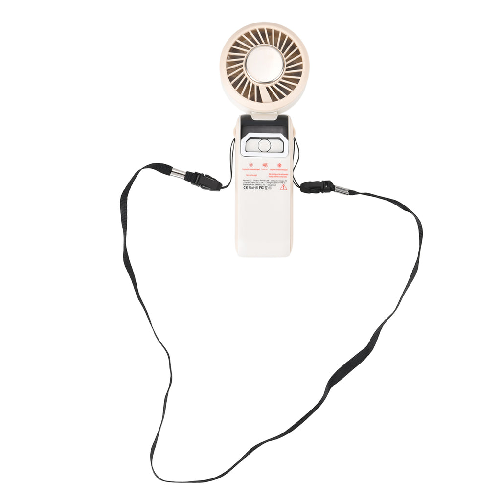 LIVMORE Portable Ice Cooling Fan - 100 Speed Rechargeable Handheld Fan with Night Light (3000mAh Battery) - Off White_8377847_6