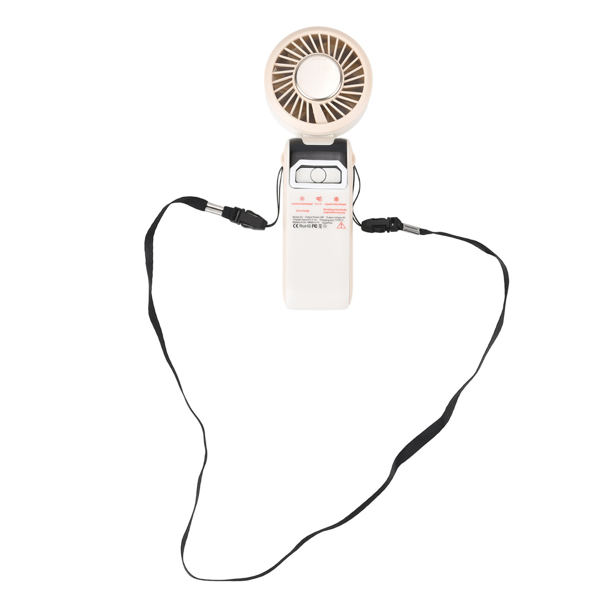 LIVMORE Portable Ice Cooling Fan - 100 Speed Rechargeable Handheld Fan with Night Light (3000mAh Battery) - Off White V32514383 7