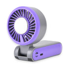 LIVMORE Portable Ice Cooling Fan - 100 Speed Rechargeable Handheld Fan with Night Light (3000mAh Battery) - Purple_8377848_4