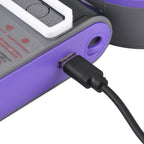 LIVMORE Portable Ice Cooling Fan - 100 Speed Rechargeable Handheld Fan with Night Light (3000mAh Battery) - Purple_8377848_7